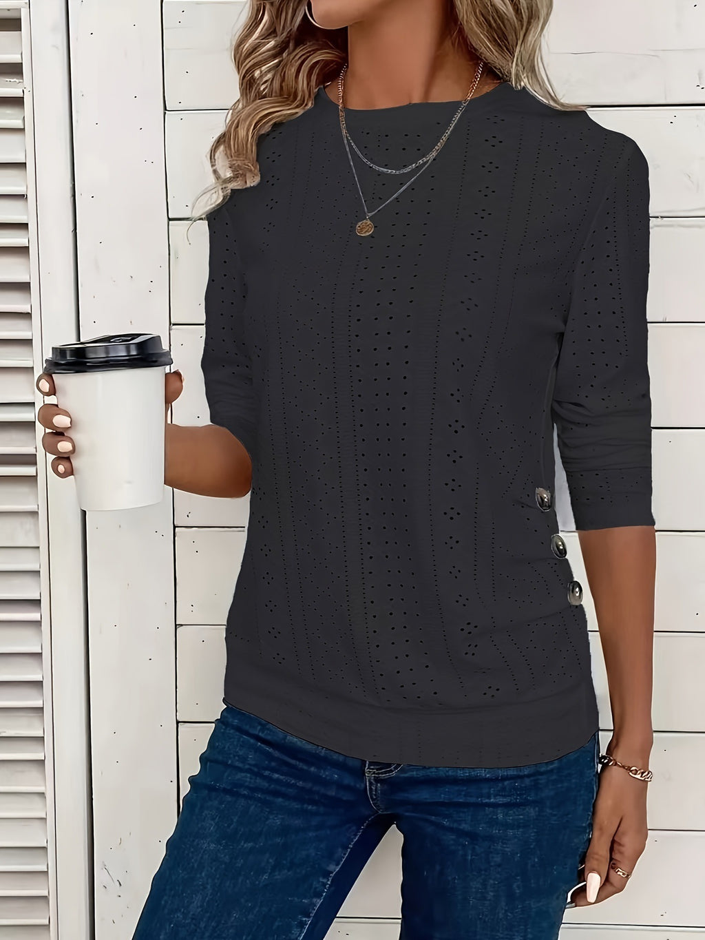 Women's Crew Neck Casual Long Sleeve