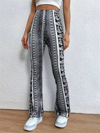 High Elastic Tight Pants Slim Sexy Print Trousers