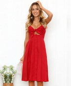 Sleeveless Backless Strap Long Close-fitting Sheath
