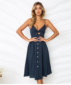 Sleeveless Backless Strap Long Close-fitting Sheath