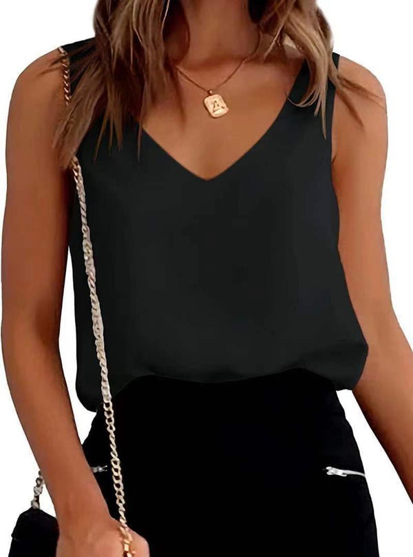 Casual V Neck Camisole Tank Shirt