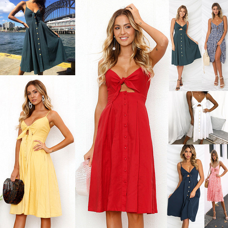 Sleeveless Backless Strap Long Close-fitting Sheath