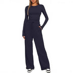 Women's Suit Long Sleeve Solid Color Casual Suit