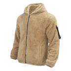 Plush Hooded Jacket Men's Autumn And Winter Fleece Double-sided Wear Warm Coat With Zipper Loose Casual Jacket