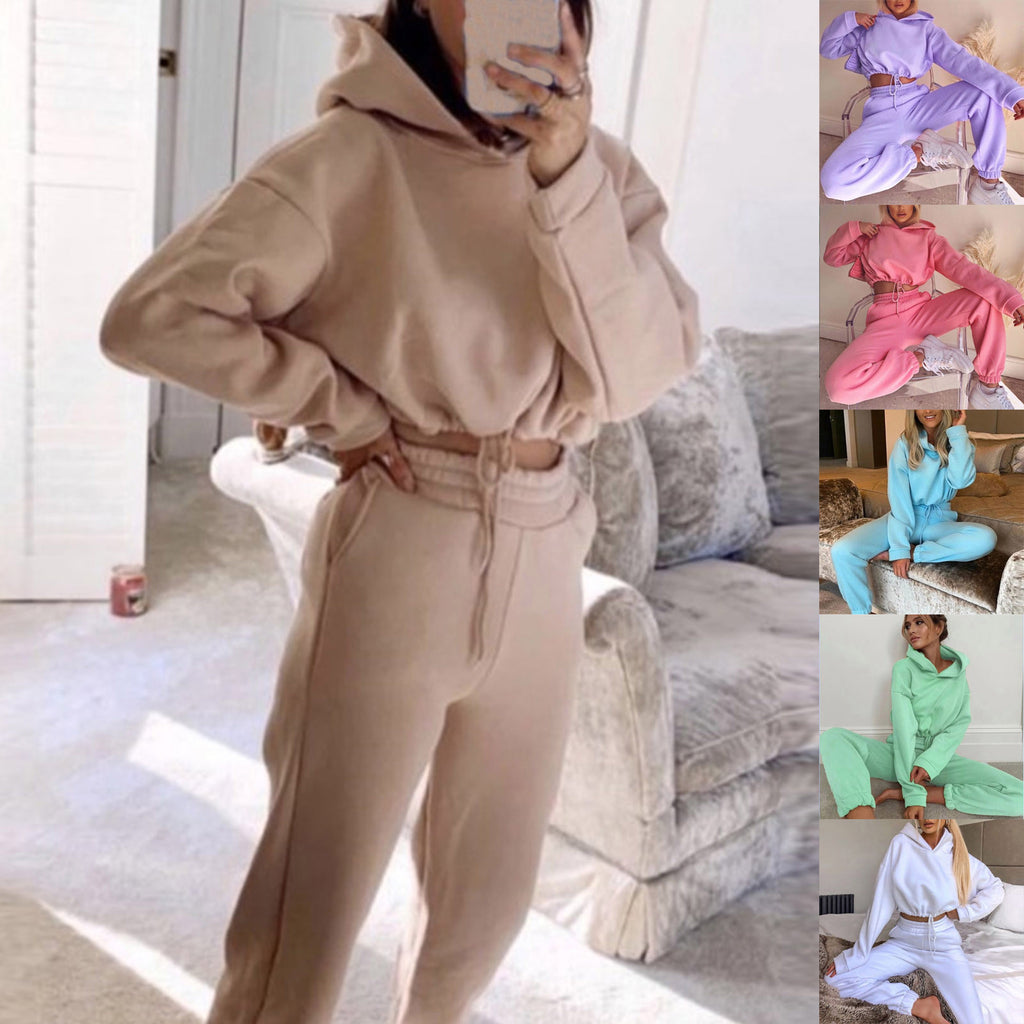 Jogging Suits 2 Piece Sweatsuits Tracksuits Sexy Long Sleeve Hoodie