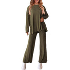Women's Knitted Fashion Casual Solid Color Suit