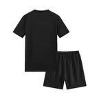 Waffle Texture Short Sleeve Blouse And Pants Men's Summer