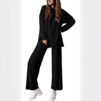 Women's Knitted Fashion Casual Solid Color Suit