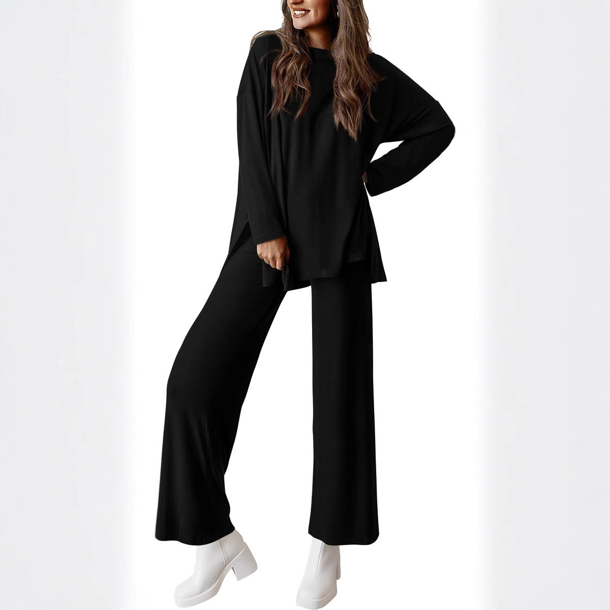 Women's Knitted Fashion Casual Solid Color Suit
