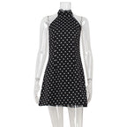 Polka Dot Printed Sexy Pure Desire A- Line Dress