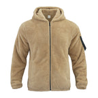 Plush Hooded Jacket Men's Autumn And Winter Fleece Double-sided Wear Warm Coat With Zipper Loose Casual Jacket