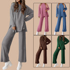 Women's Knitted Fashion Casual Solid Color Suit